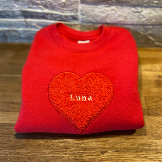 Personalised Appliqué Heart Sweatshirt