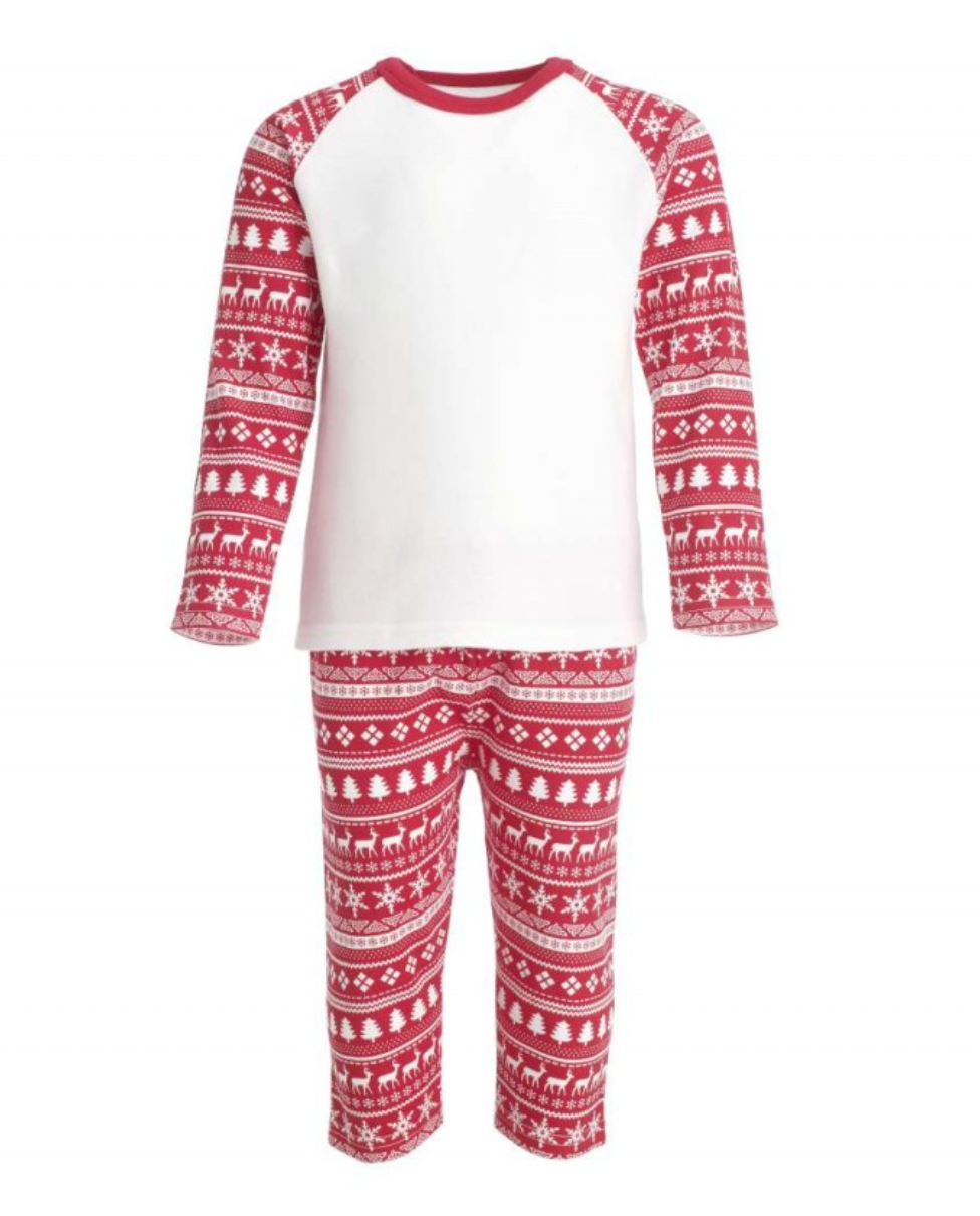 Red Christmas Inspired Kids Personalised Pyjamas