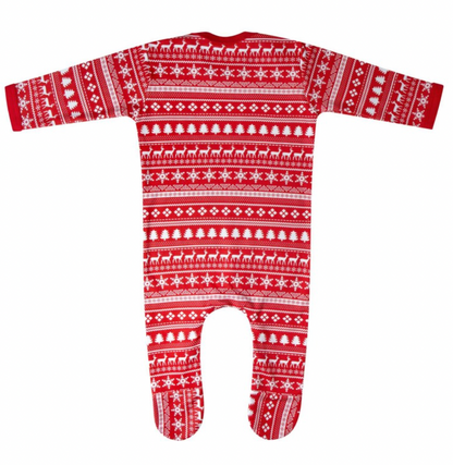 Red Christmas Inspired Personalised Babygrow