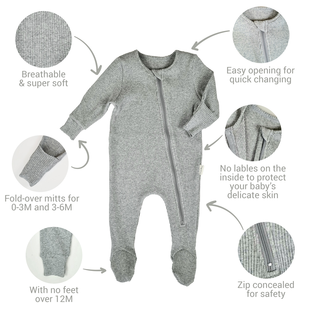 Personalised Ribbed Babygrow Romper